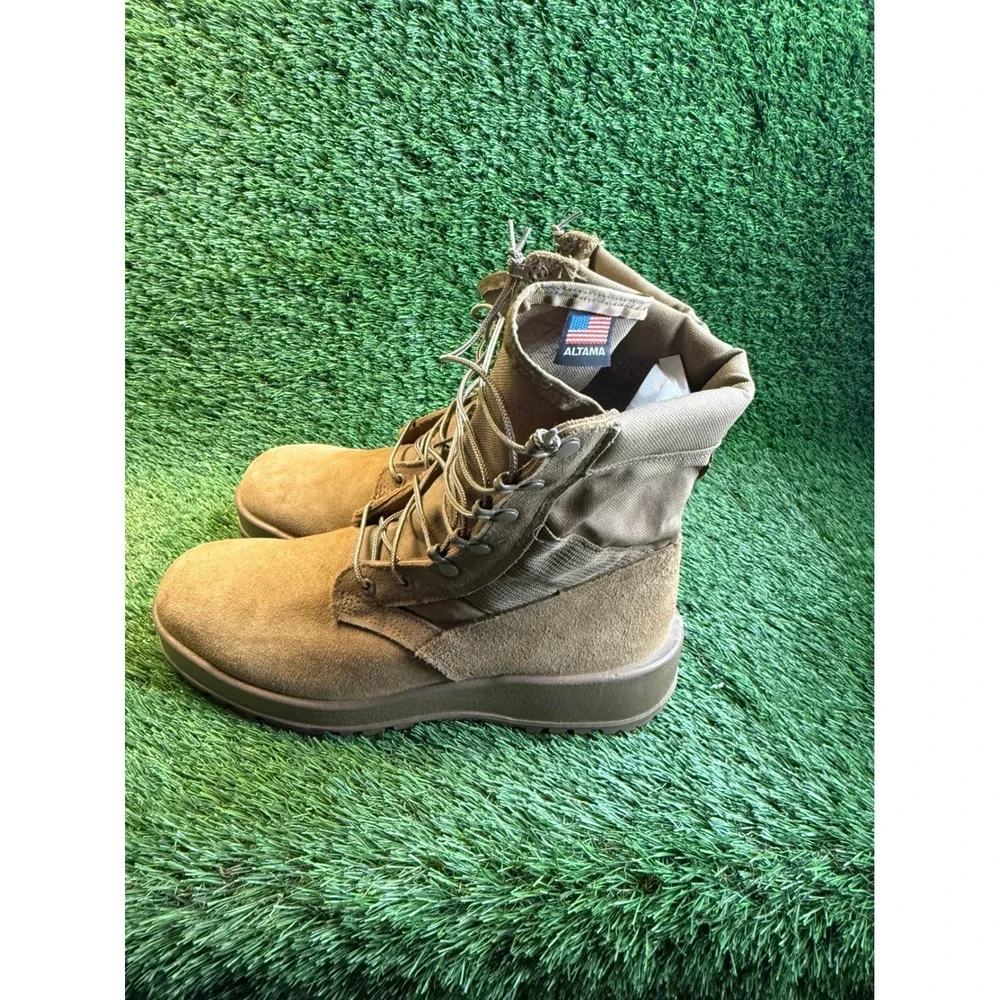 Altama Coyote Tan Suede Nylon Military Combat Tactical Boots Made in USA Mens